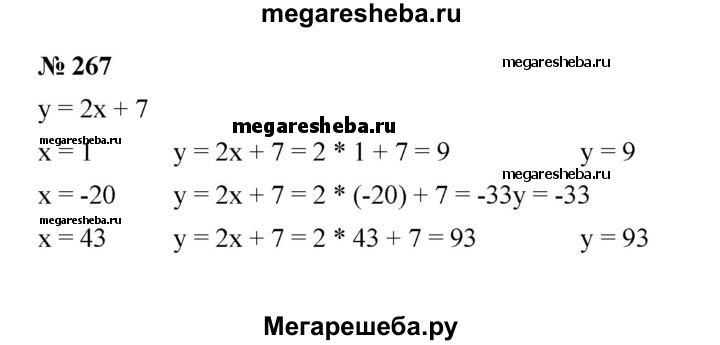 Алгебра 7 класс номер 267