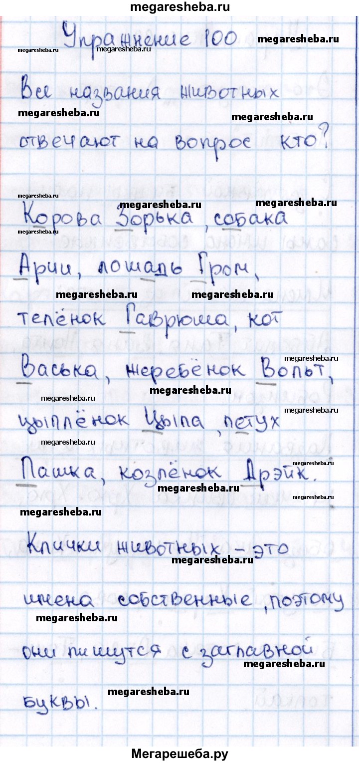 Часть 2 упражнение - 100 гдз по русскому языку 2 класс Канакина, Горецкий  учебник