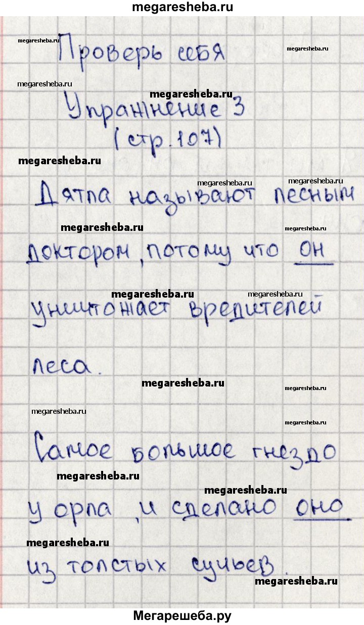 Часть 2 проверь себя - стр. 107 гдз по русскому языку 2 класс Канакина,  Горецкий учебник