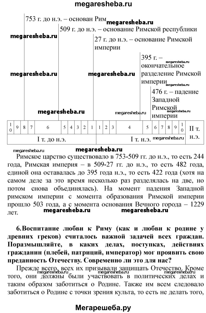 Часть 2 - Обобщение «Древний Рим» гдз по истории 5 класс Кошелев