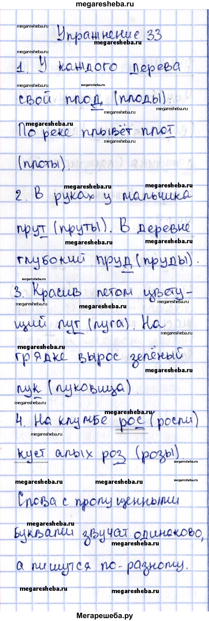 Часть 2. упражнение - 33 гдз по русскому языку 2 класс Канакина рабочая  тетрадь